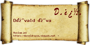 Dévald Éva névjegykártya